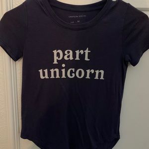 Girls blue Part Unicorn shirt size M